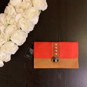 NWT MMS Design Studio Clutch with Gold Strap